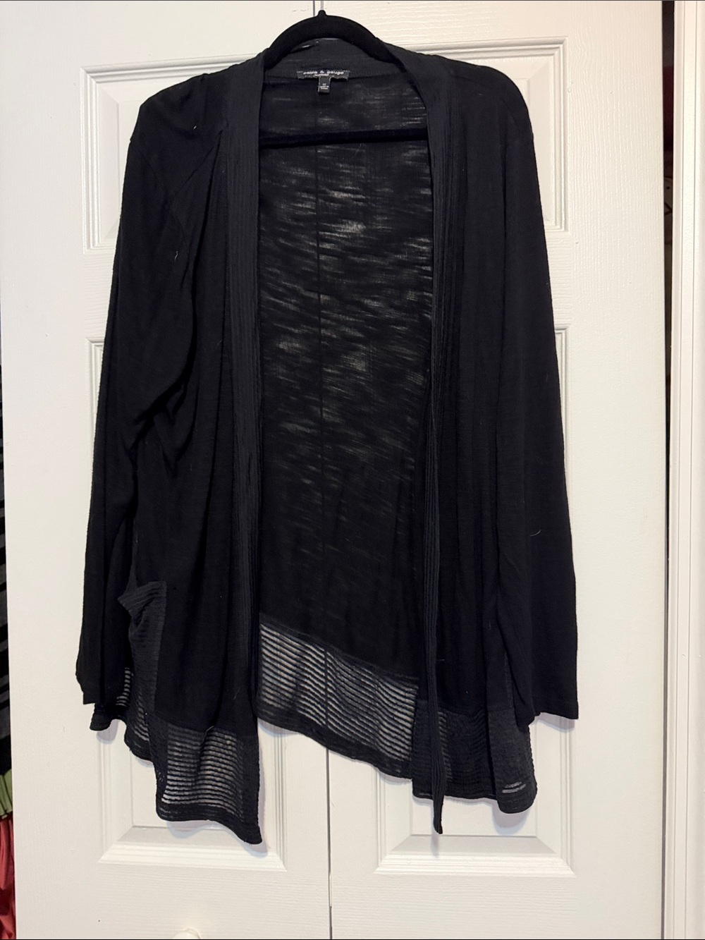 Cable & Gauge Black Open-Front Lightweight Cardigan